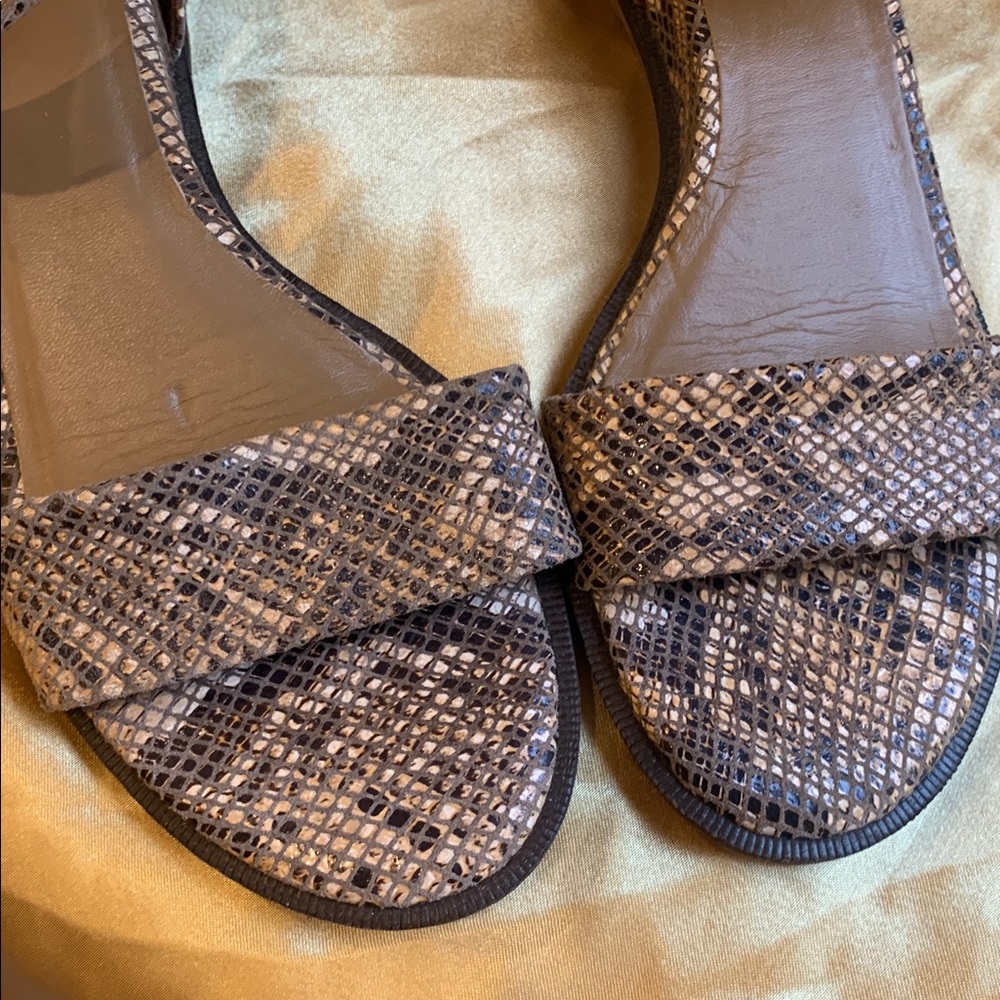 🌹Seychelles • Taupe Snake-Print Ankle Strap Sandals - Picture 4 of 11